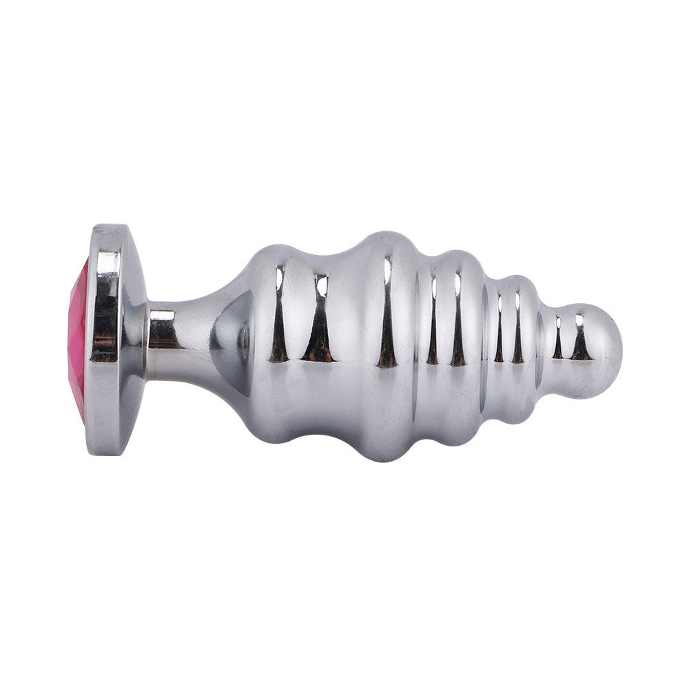 Plug Anal Torneado Color Plata 7 cm