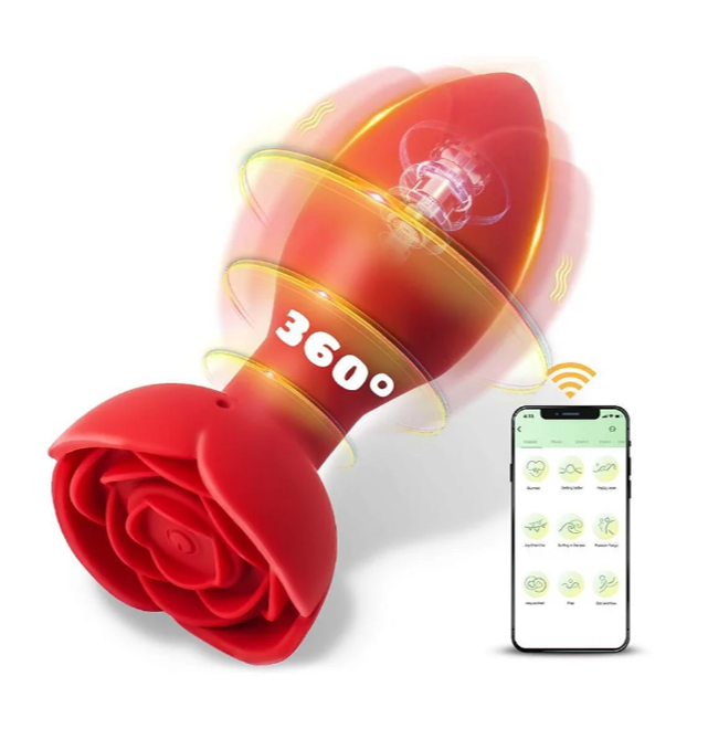 Plug Anal Giratorio Rosa con Vibración y App