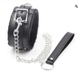 Collar Cuero Gargantilla Cuello Correa Cadena Ajustable BDSM