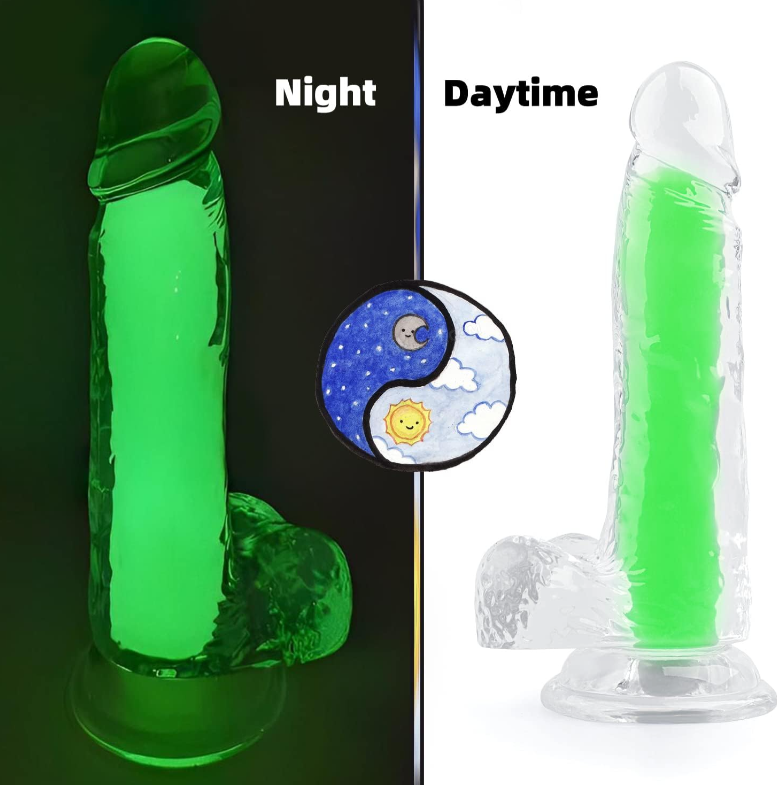 Dildo Transparente Luminico Realista 17 cm