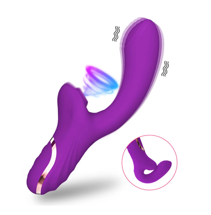 Vibrador penetrante estimulador del punto G con succión clitoriana