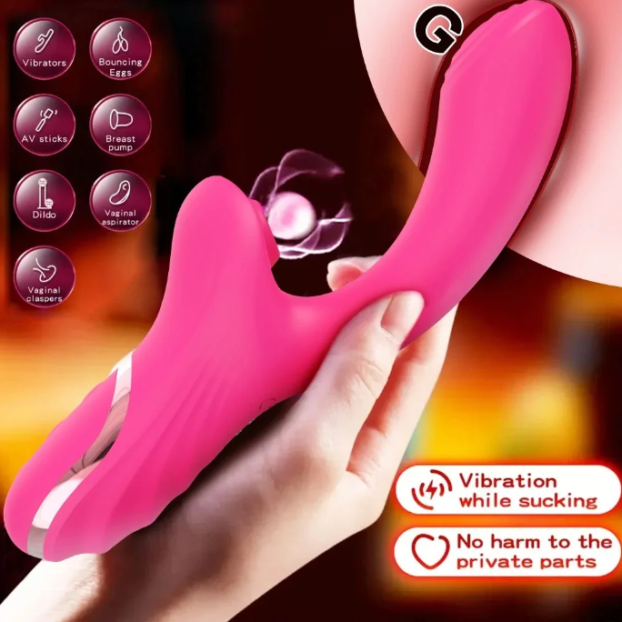 Vibrador penetrante estimulador del punto G con succión clitoriana