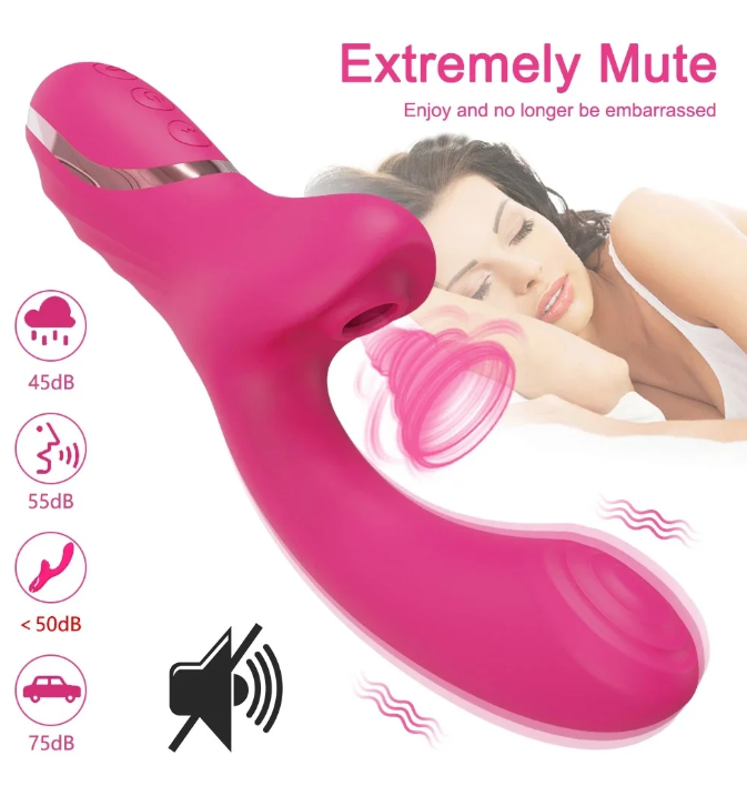 Vibrador penetrante estimulador del punto G con succión clitoriana