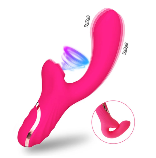 Vibrador penetrante estimulador del punto G con succión clitoriana