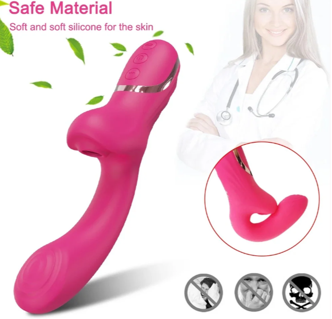 Vibrador penetrante estimulador del punto G con succión clitoriana