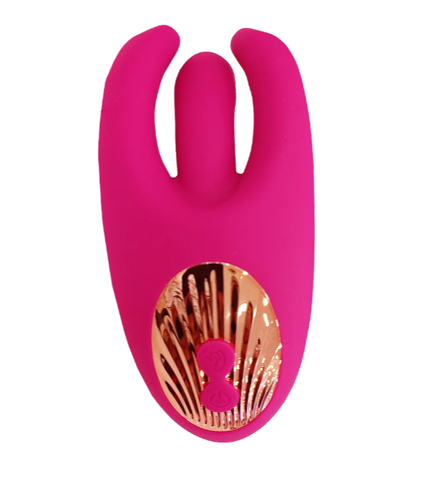 Vibrador con movimiento de dedos y estimulador de clítoris