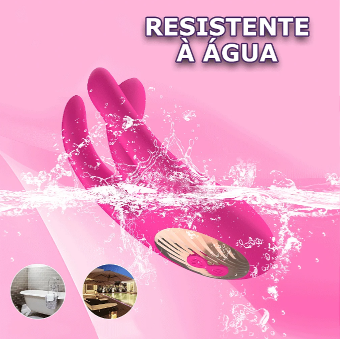 Vibrador con movimiento de dedos y estimulador de clítoris