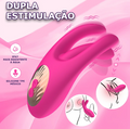Vibrador con movimiento de dedos y estimulador de clítoris