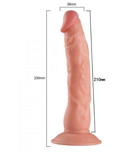 Dildo Realista Pene Grande Venas Ventosa 23 Cm