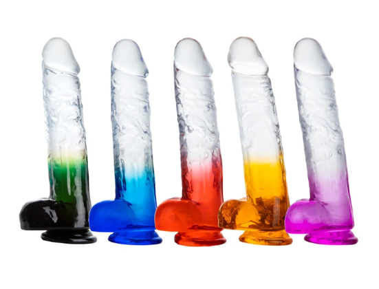 Dildo Gel Transparente Efecto Degradado 16 Cm