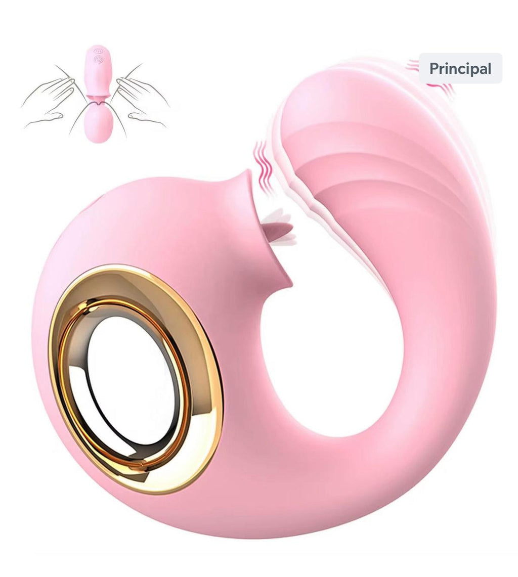 Vibrador con Estimulador de Clitoris y Punto G