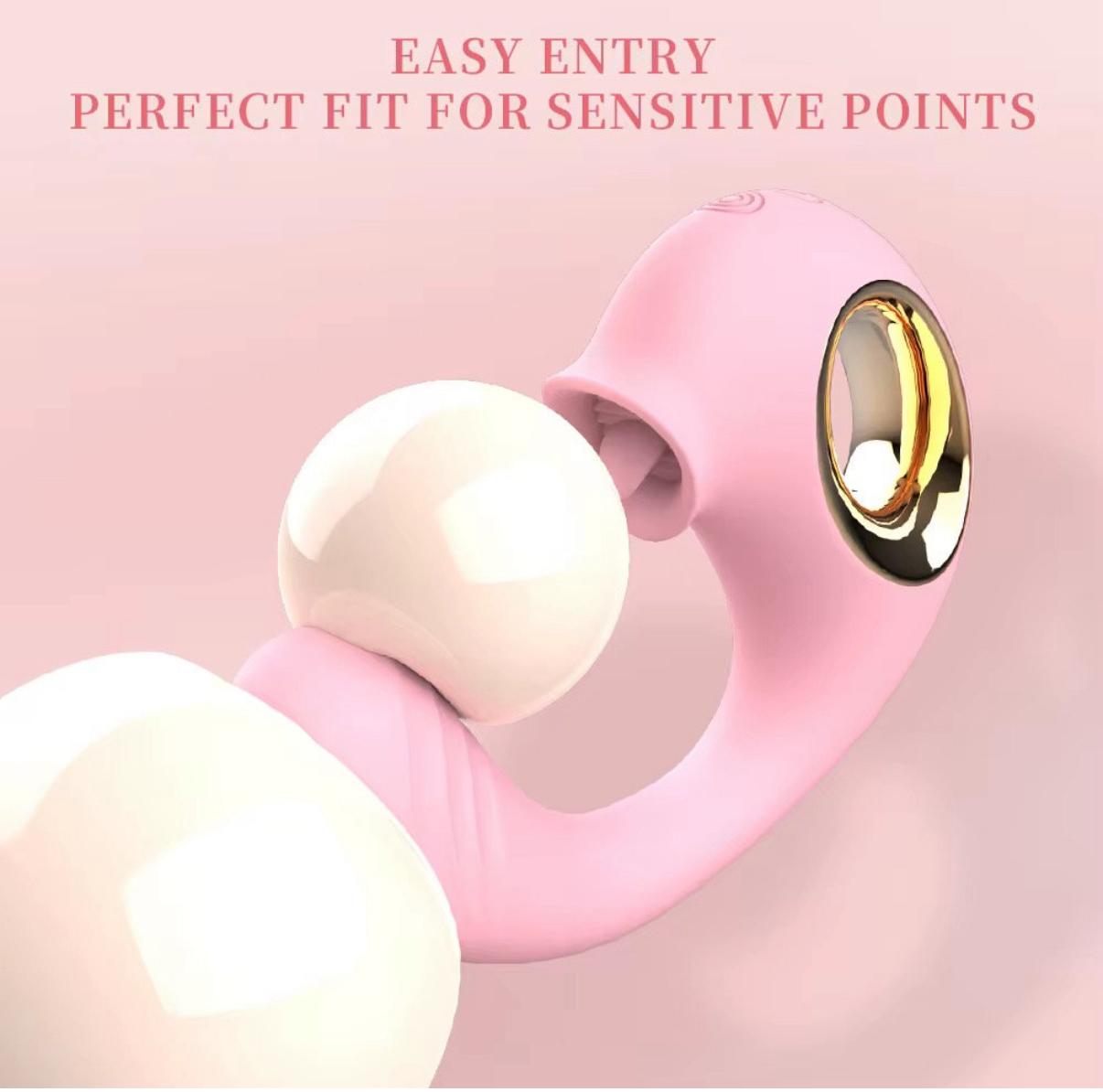 Vibrador con Estimulador de Clitoris y Punto G