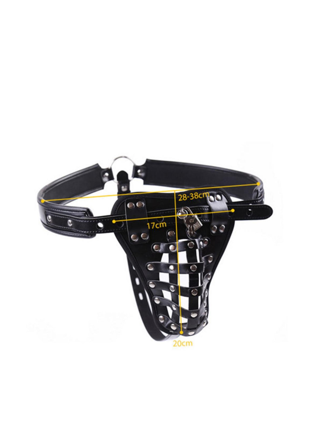 Cinturon de Castidad Masculino Cuero Juego Sexual BDSM