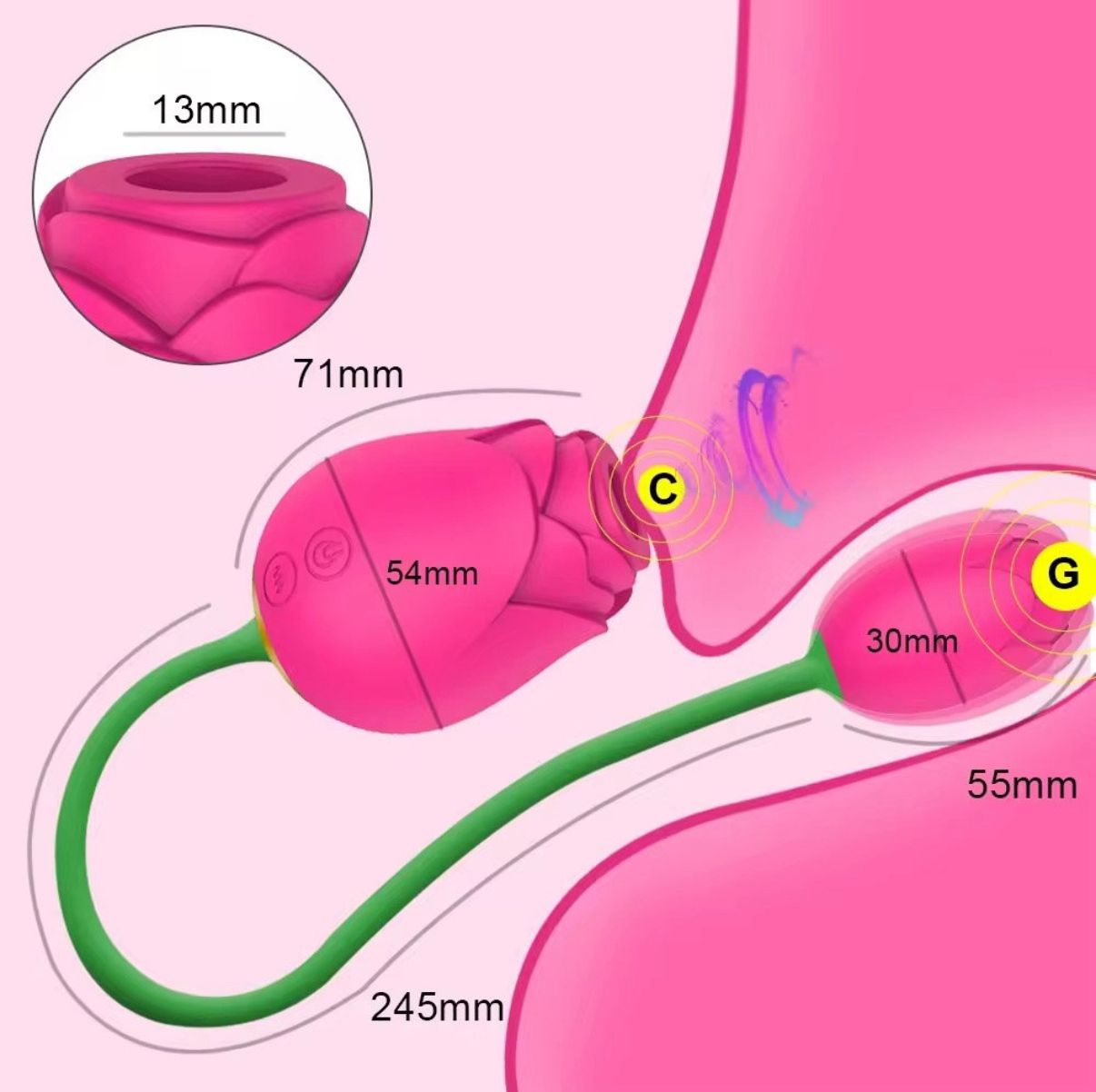 Vibrador y Estimulador Rosy